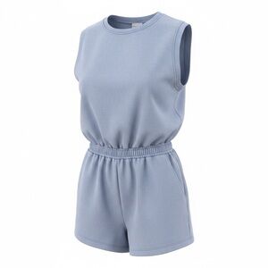 Abercrombie & Fitch Soft Lounge Romper Blue Sleeveless Large Tall